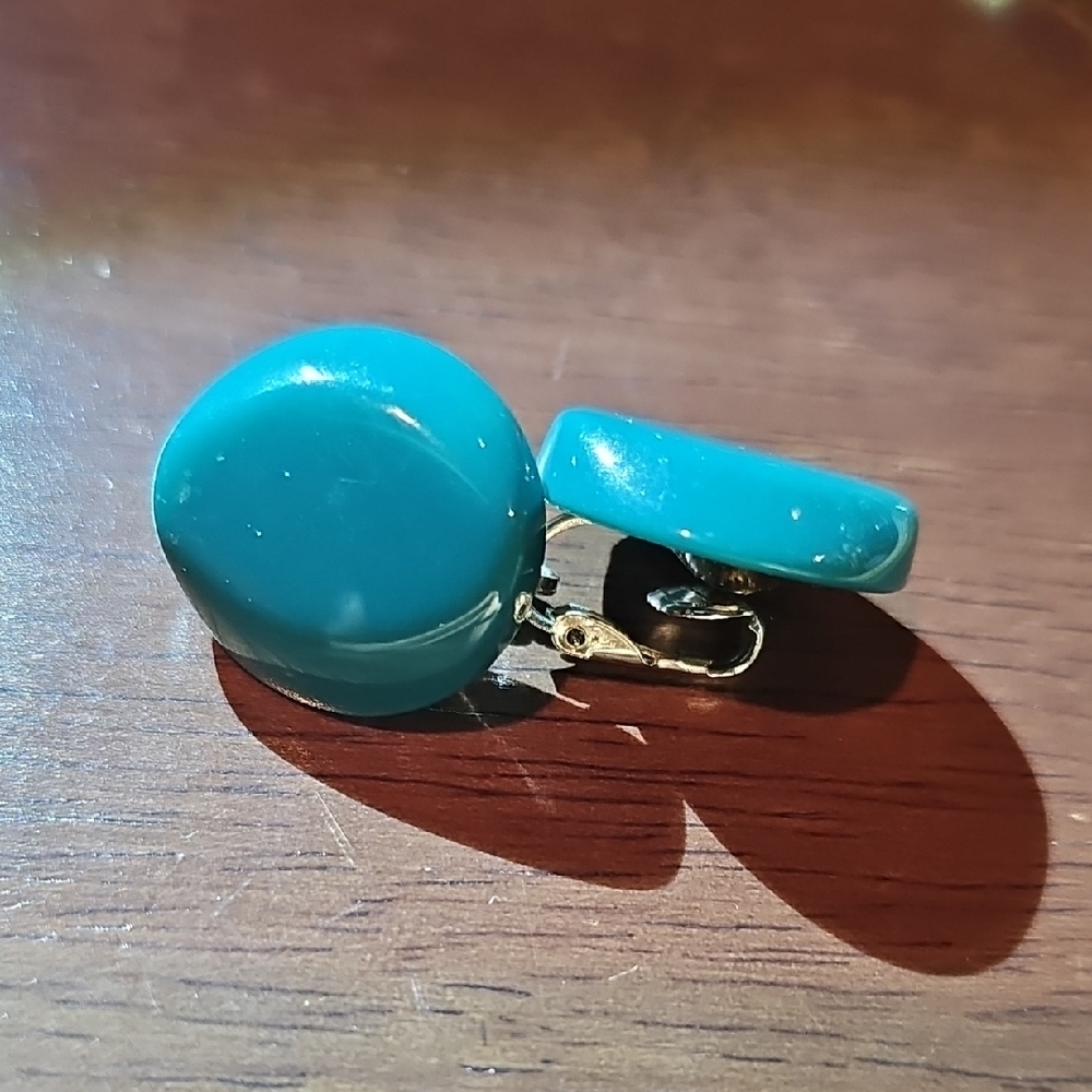 Teal Clip-On Earrings